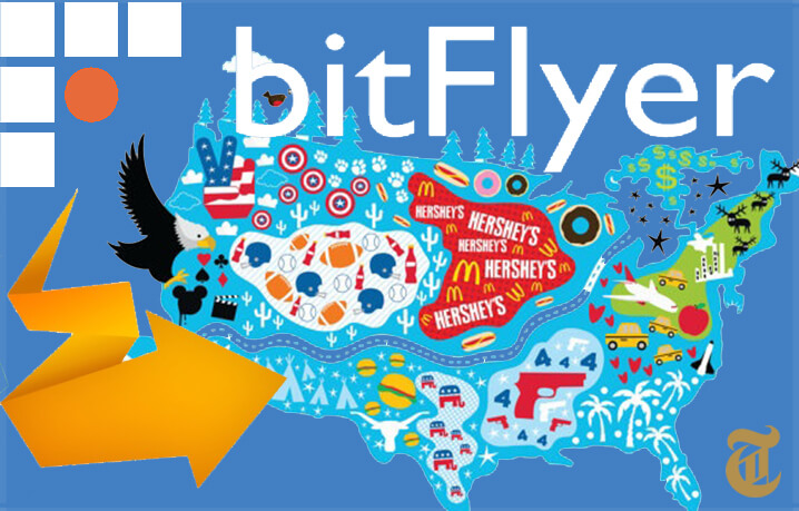 bitFlyerアメリカ進出、規制当局の許可を34州で取得済み