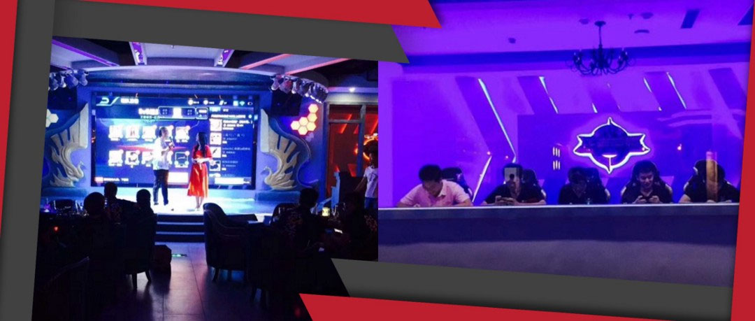 （左）福建eGamingトーナメントグループの福州アリーナ-（右）アマチュアチームは、Fujian eGamingの江蘇アリーナ