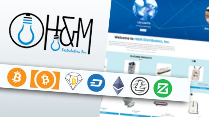照明用品の卸売業者「H&M Distributors」が仮想通貨決済に対応｜アメリカ