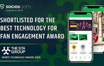 Chiliz＆Socios：スポーツテクノロジーアワードの「最終候補」に選出