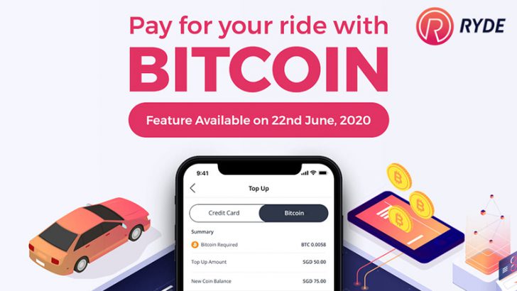 シンガポールのライドシェアアプリ「Ryde」ビットコイン決済対応へ