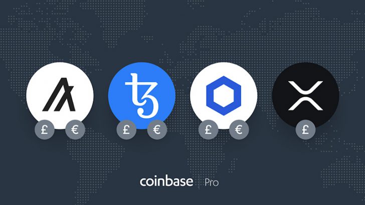 Coinbase Pro：LINK・XRPなど4銘柄で「ユーロ・英ポンド建て」取引ペアを追加