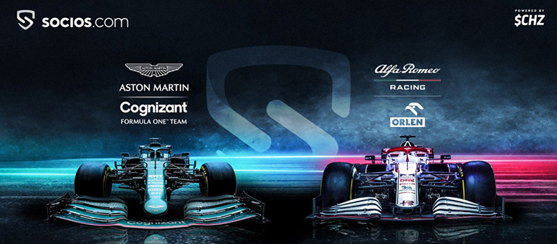 Chiliz-Socios-F1-AstonMartinCognizant-AlfaRomeoRacingORLEN