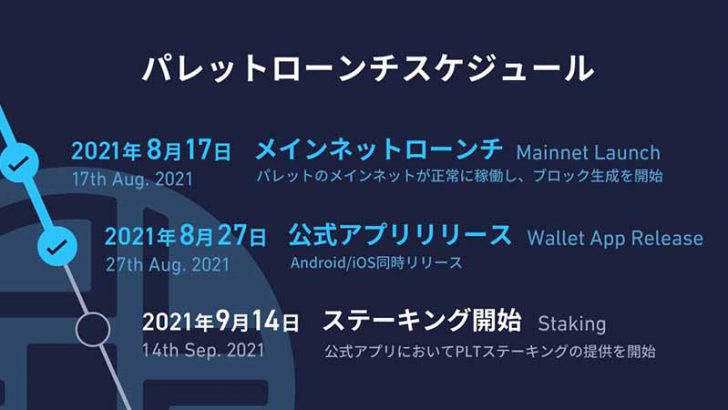 パレット：PLTウォレットへのステーキング機能追加「9月14日」を予定