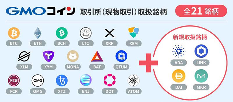 GMOcoin-ADA-MKR-DAI-LINK