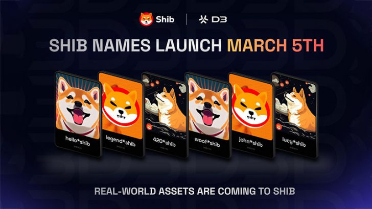 【追記あり】シバイヌ提携のD3「*SHIB Name Token」ローンチ日を発表｜ShibArmy限定割引も