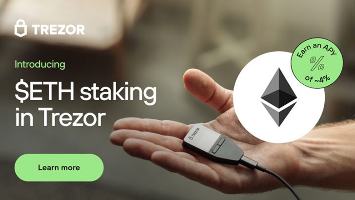 Trezor「イーサリアム（ETH）のステーキング機能」提供開始｜少額からでも利用可能