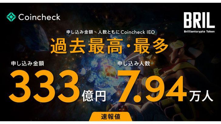 コインチェック：BRILのIEO「過去最高の申込金額」を記録｜NFT先着販売は明日から