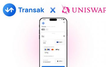 Uniswap Wallet「20以上の決済手段に対応する仮想通貨購入機能」追加｜Transakと提携